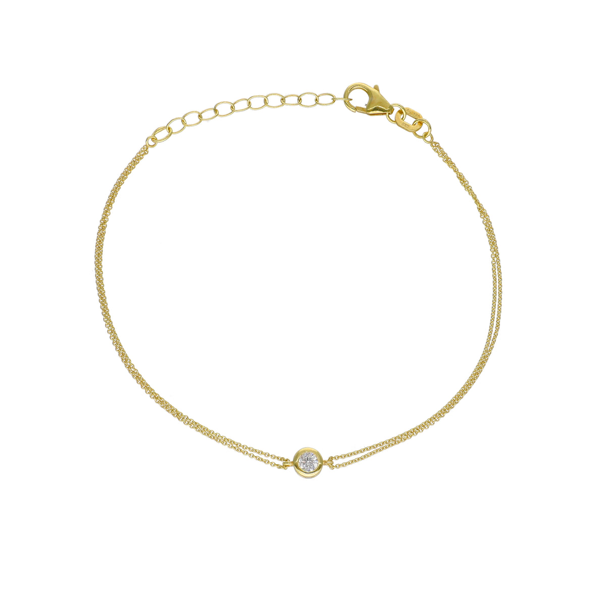 Pulsera Plata Enchapada Con Circón 19cm | P0200120407022160