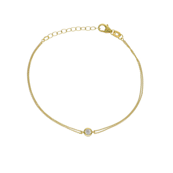 Pulsera Plata Enchapada Con Circón 19cm | P0200120407022160