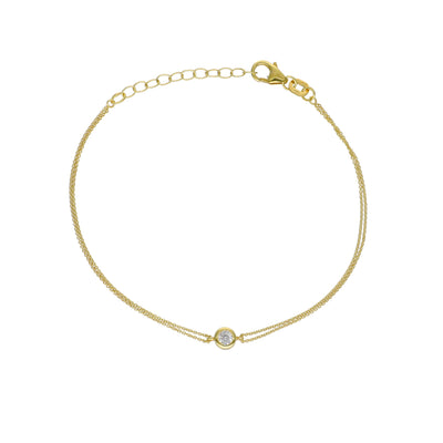 Pulsera Plata Enchapada Con Circón 19cm | P0200120407022160