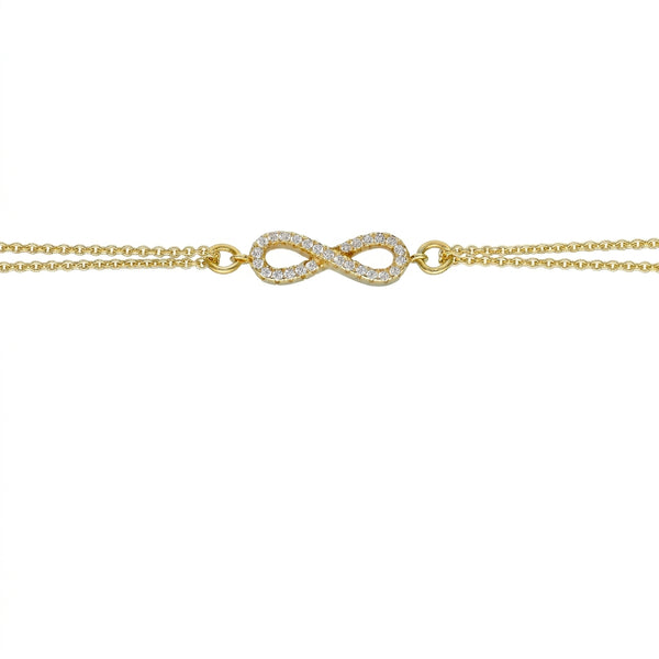 Pulsera Plata Enchapada Con Circón 19cm | P02001302587022170
