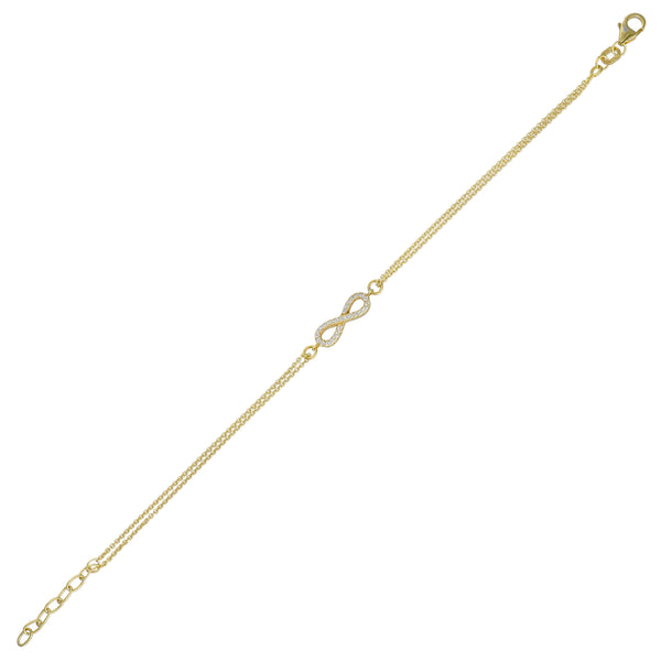 Pulsera Plata Enchapada Con Circón 19cm | P02001302587022170