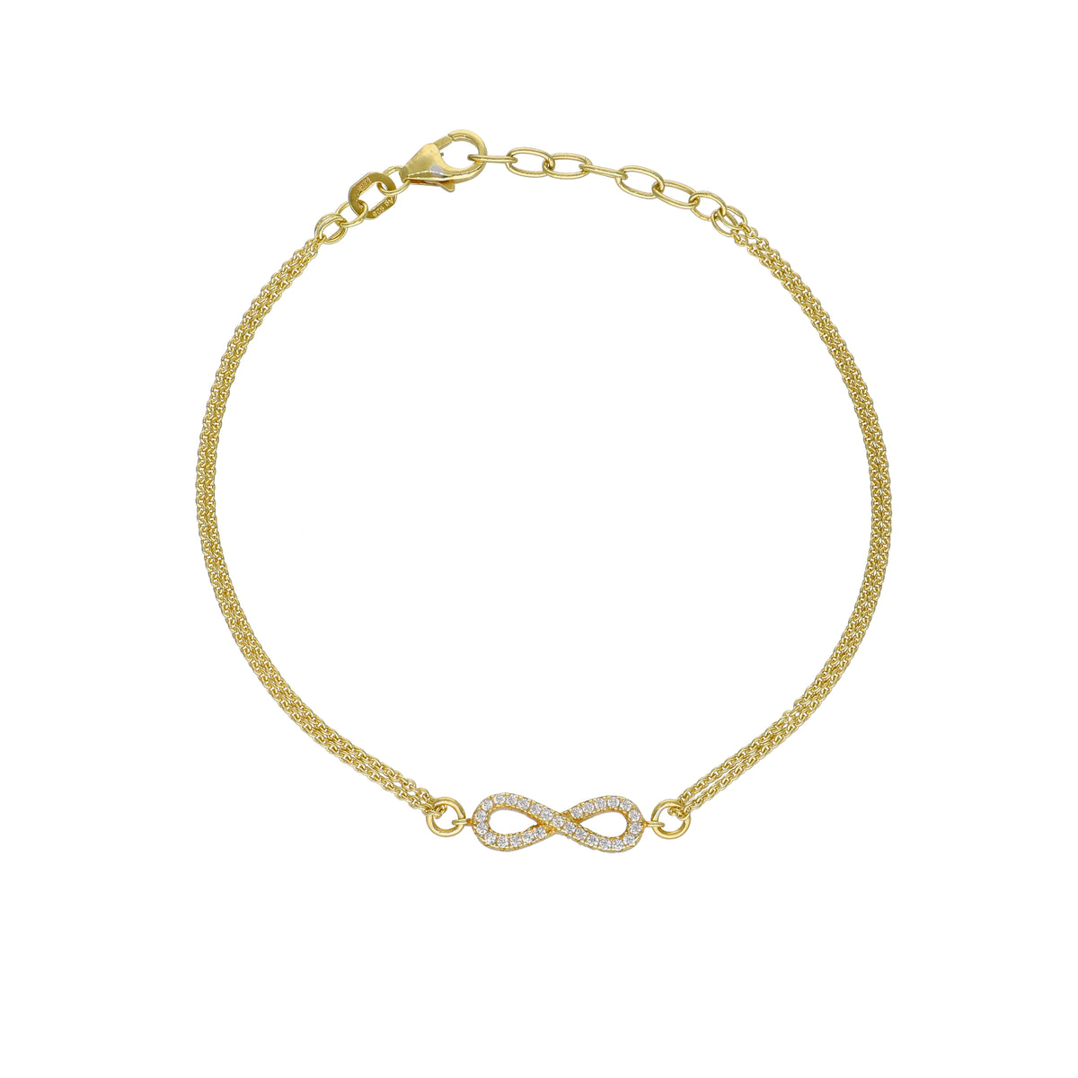 Pulsera Plata Enchapada Con Circón 19cm | P02001302587022170