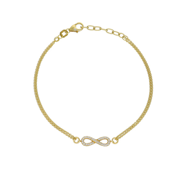 Pulsera Plata Enchapada Con Circón 19cm | P02001302587022170