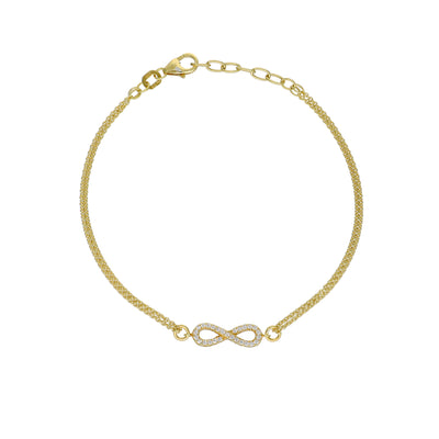 Pulsera Plata Enchapada Con Circón 19cm | P02001302587022170