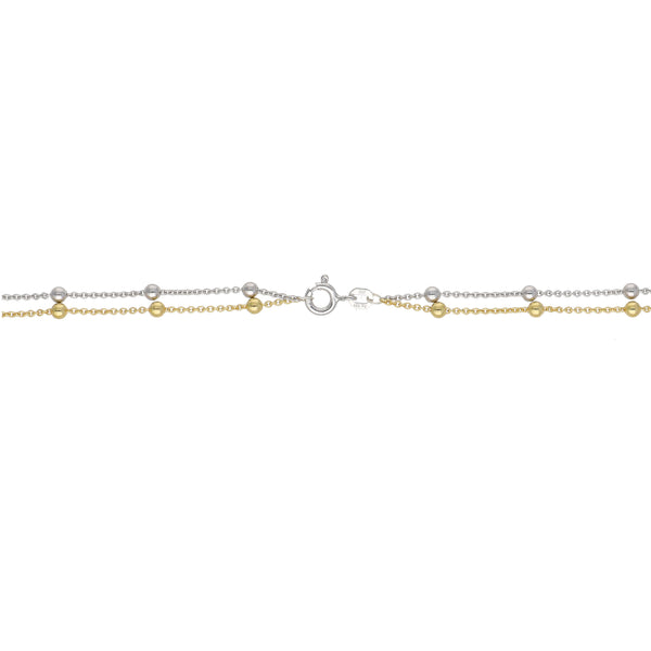 Collar Doble de Plata y Plata Enchapada P020013503S9901450