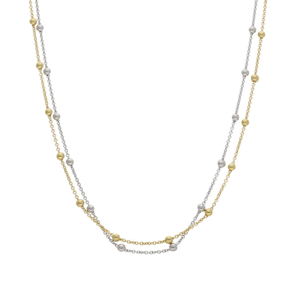 Collar Doble de Plata y Plata Enchapada P020013503S9901450