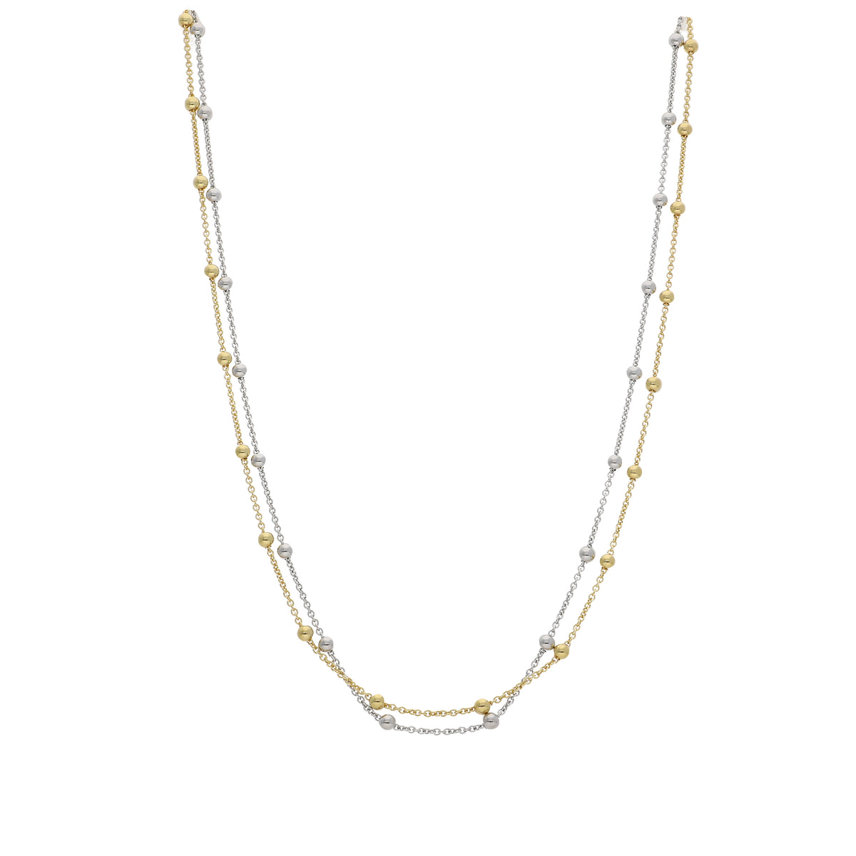 Collar Doble de Plata y Plata Enchapada P020013503S9901450