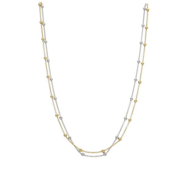 Collar Doble de Plata y Plata Enchapada P020013503S9901450