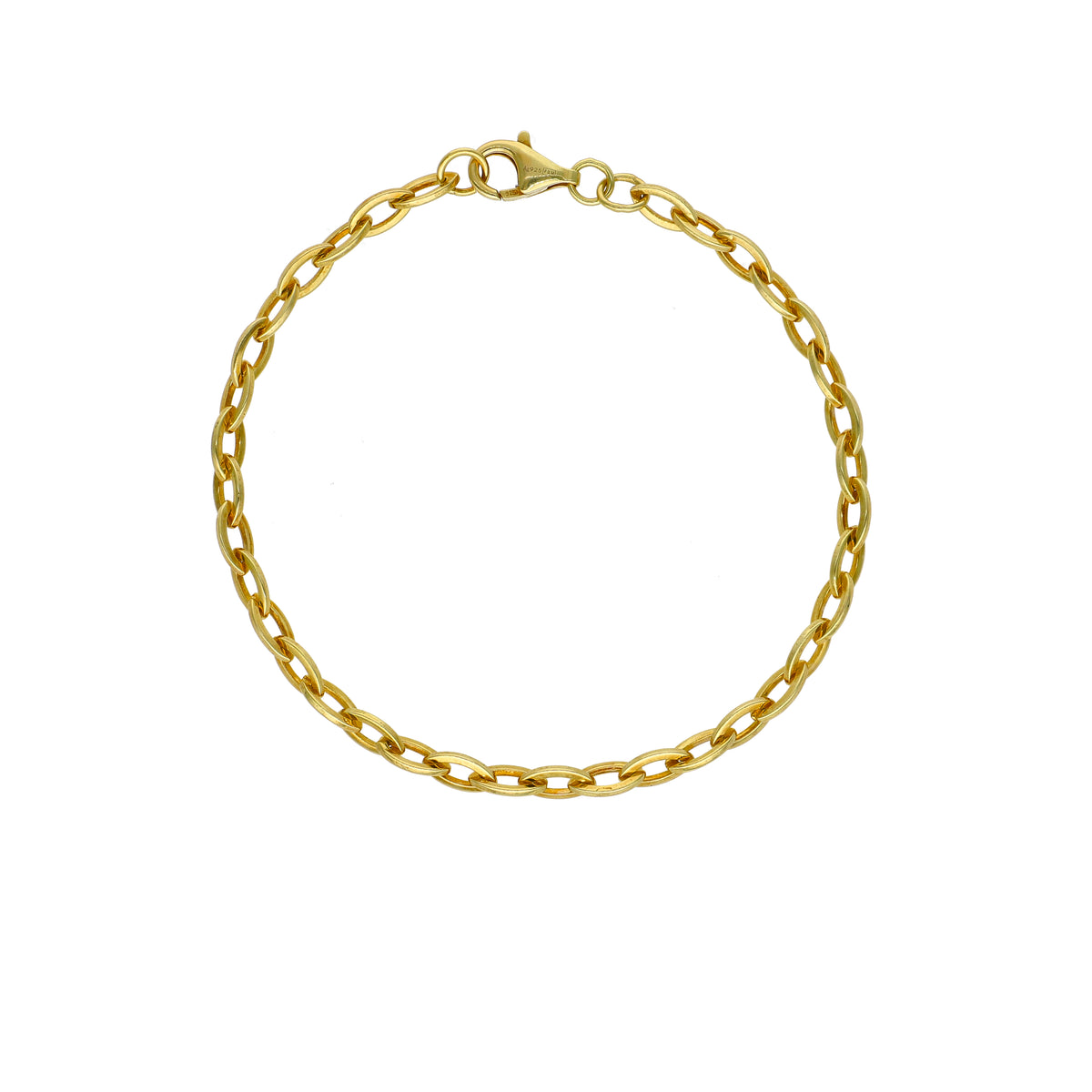 Pulsera Plata Enchapada Eslabón Ovalado (4 mm) 19cm | P0201916123190