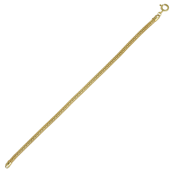 Pulsera Plata Enchapada Tejido Granulado (3,5 mm) 19cm | P020256245190