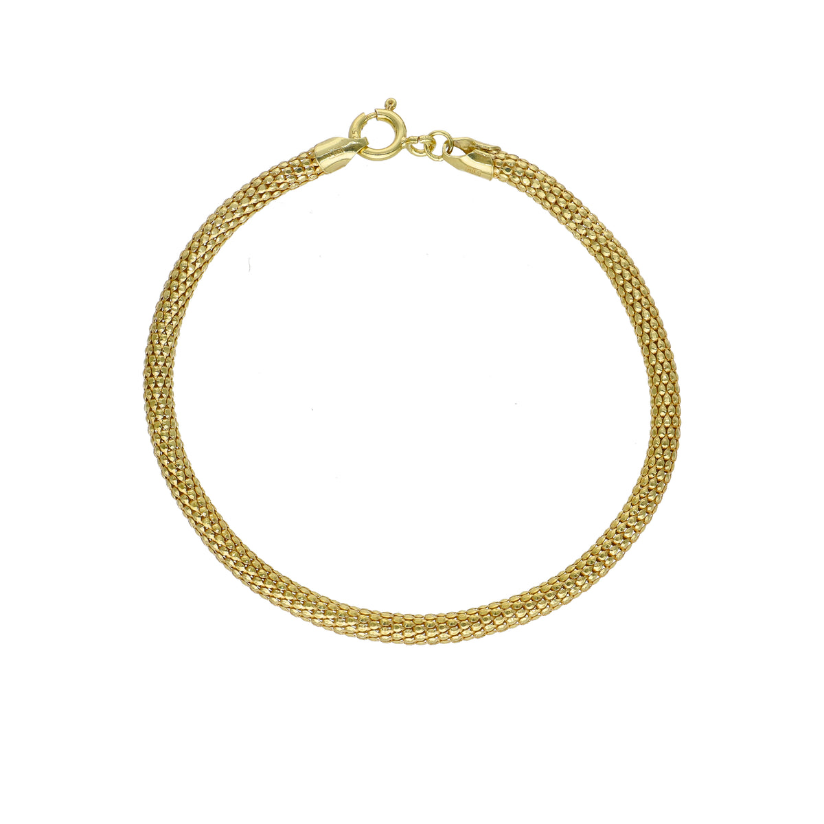Pulsera Plata Enchapada Tejido Granulado (3,5 mm) 19cm | P020256245190