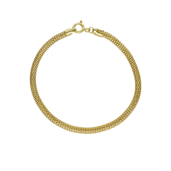 Pulsera Plata Enchapada Tejido Granulado (3,5 mm) 19cm | P020256245190