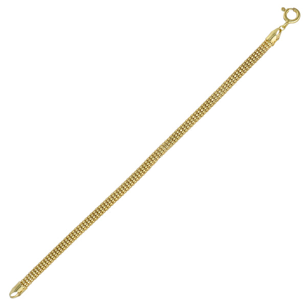 Pulsera Plata Enchapada Tejido Granulado (4,5 mm) 19cm | P020256255190