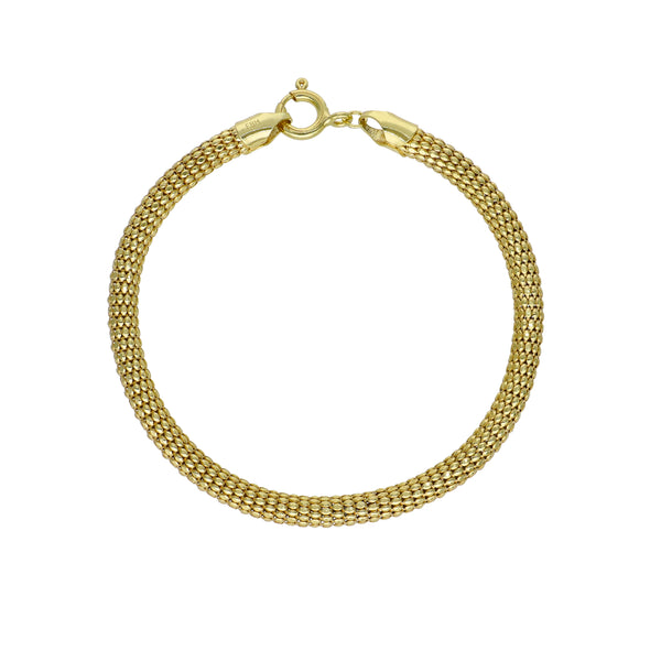 Pulsera Plata Enchapada Tejido Granulado (4,5 mm) 19cm | P020256255190