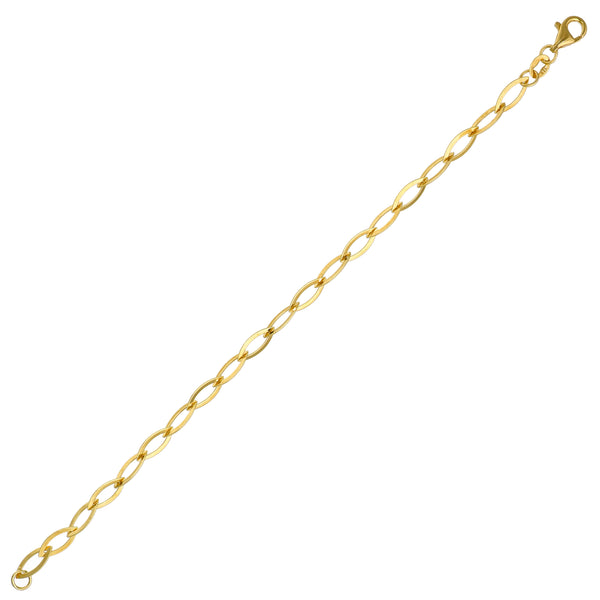 Pulsera Plata Enchapada Eslabón Ovalado Alargado (5 mm) 19cm | P0211916223190