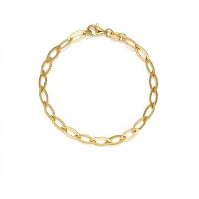 Pulsera Plata Enchapada Eslabón Ovalado Alargado (5 mm) 19cm | P0211916223190