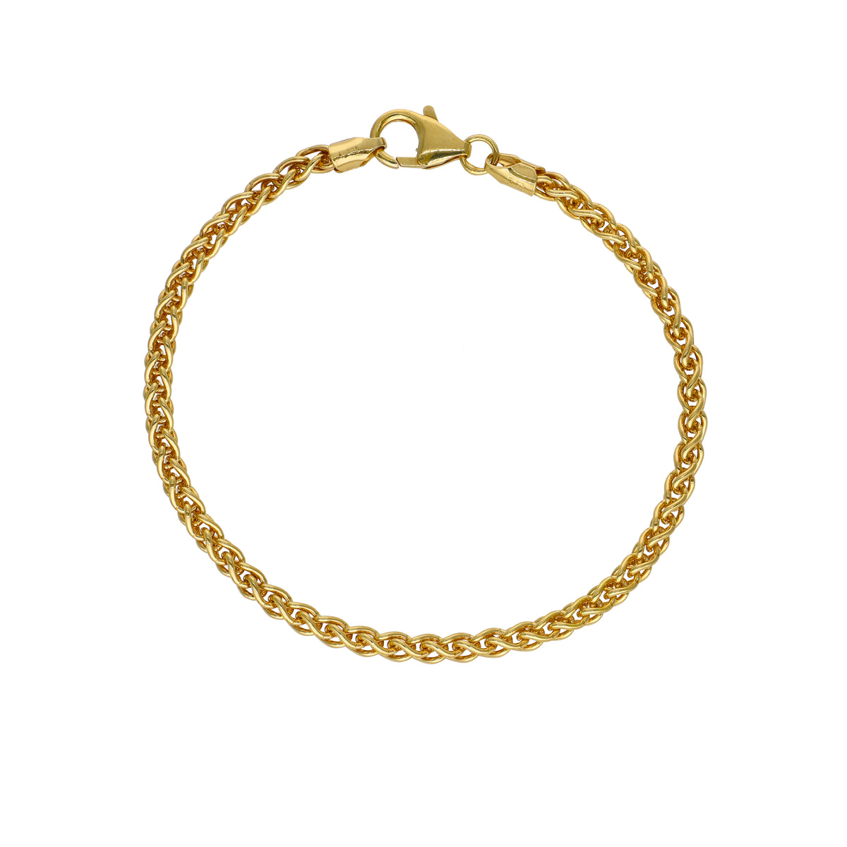 Pulsera Plata Enchapada Tejido Espiga (3,5 mm) 19cm | P0212800824187