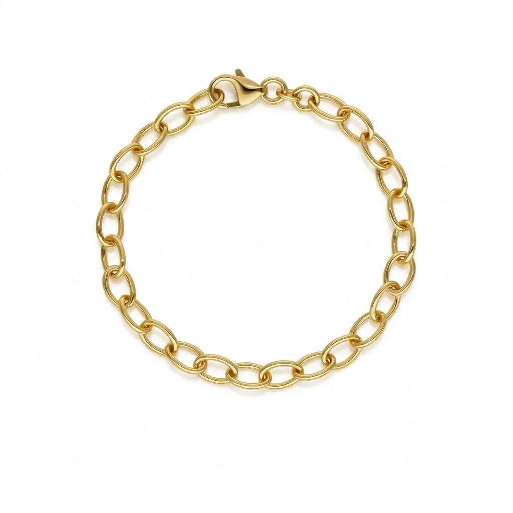 Pulsera Plata Enchapada Eslabón Ovalado (6 mm) 19cm | P0214312523190