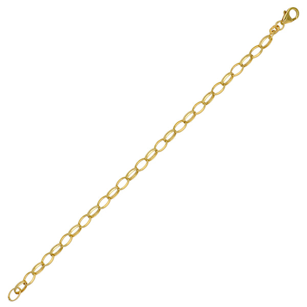 Pulsera Plata Enchapada Eslabón Ovalado Alargado (5 mm) 19cm | P021735523190