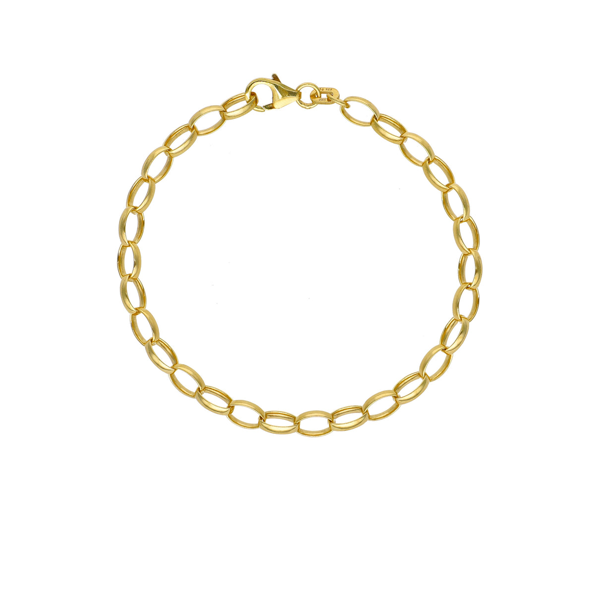 Pulsera Plata Enchapada Eslabón Ovalado Alargado (5 mm) 19cm | P021735523190