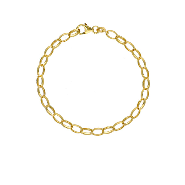 Pulsera Plata Enchapada Eslabón Ovalado Alargado (5 mm) 19cm | P021735523190