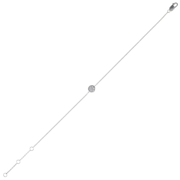 Pulsera Oro Blanco y Brillantes 17.5Cm PU-13649