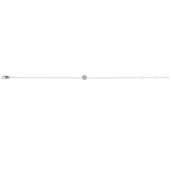 Pulsera Oro Blanco y Brillantes 17.5Cm PU-13649