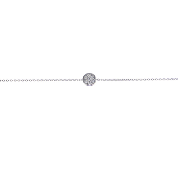 Pulsera Oro Blanco y Brillantes 17.5Cm PU-13649