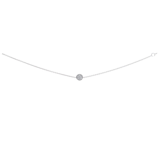 Pulsera Oro Blanco y Brillantes 17.5Cm PU-13649