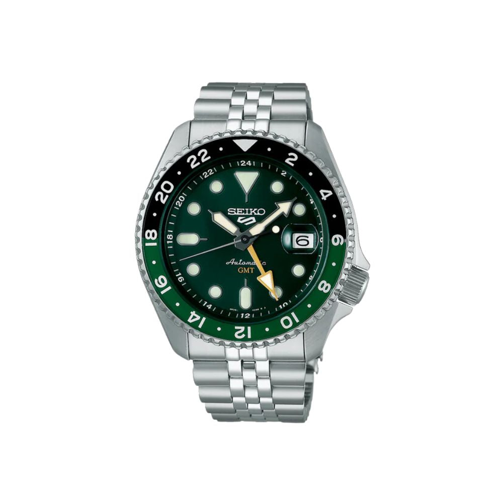 Reloj Seiko 5 Sports GMT Bicolor Verde SSK035K1