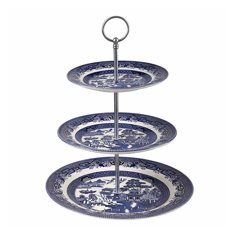 Set Platos 3  Churchill Niveles Blue Willow Churchill