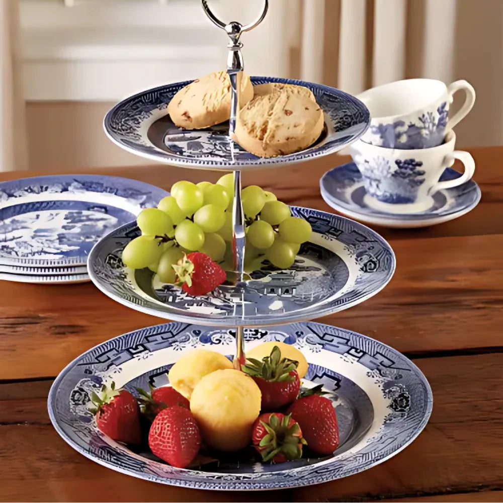 Set Platos 3  Churchill Niveles Blue Willow Churchill