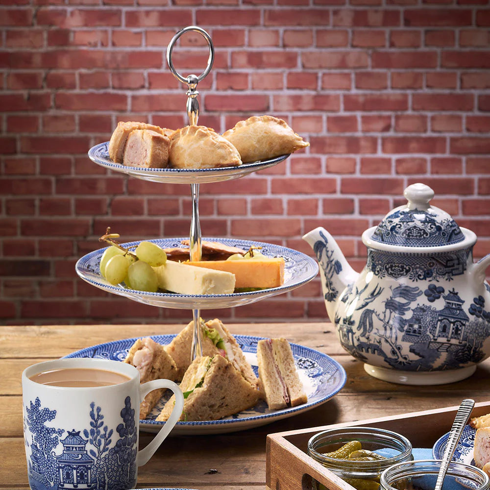 Set Platos 3  Churchill Niveles Blue Willow Churchill