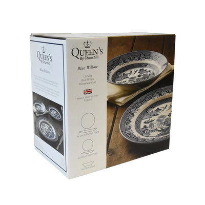 Juego Loza Churchill  Blue Willow 12 Pzas