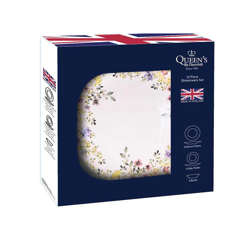 Juego Loza Churchill Wildflower Bloom  12 Pzas