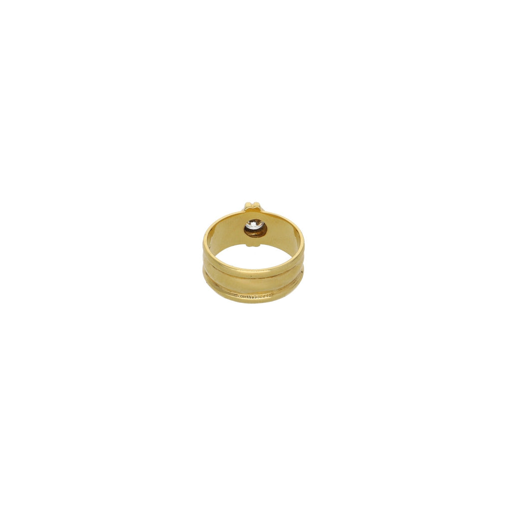 Anillo Oro Amarillo Ancho Circón AN0005483 - Joyería Rometsch