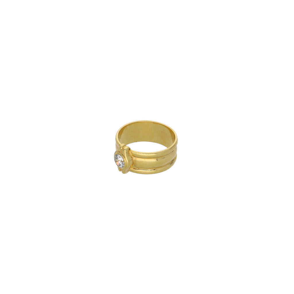 Anillo Oro Amarillo Ancho Circón AN0005483 - Joyería Rometsch