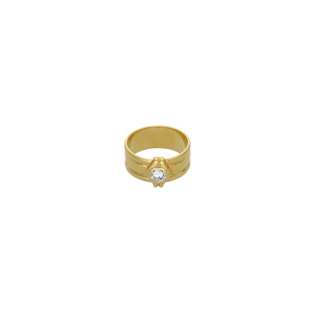 Anillo Oro Amarillo Ancho Circón AN0005483 - Joyería Rometsch