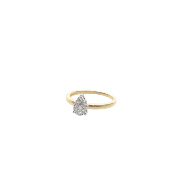 Anillo Oro Amarillo, Blanco y Brillantes Gota AN12692 - Joyería Rometsch