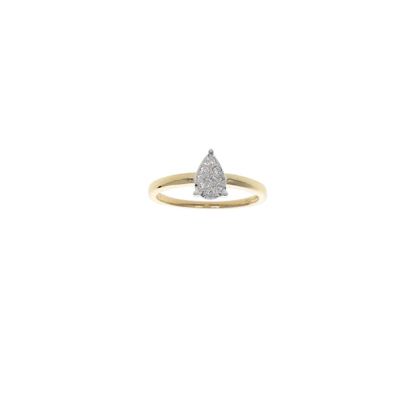 Anillo Oro Amarillo, Blanco y Brillantes Gota AN12692 - Joyería Rometsch