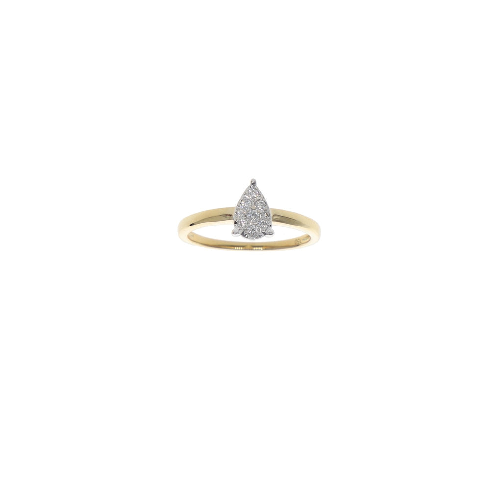 Anillo Oro Amarillo, Blanco y Brillantes Gota AN12692 - Joyería Rometsch