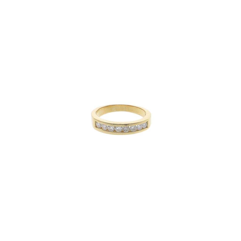 Anillo Oro Amarillo Brillantes Medio Cintillo Brillantes AN-12108 - Joyería Rometsch