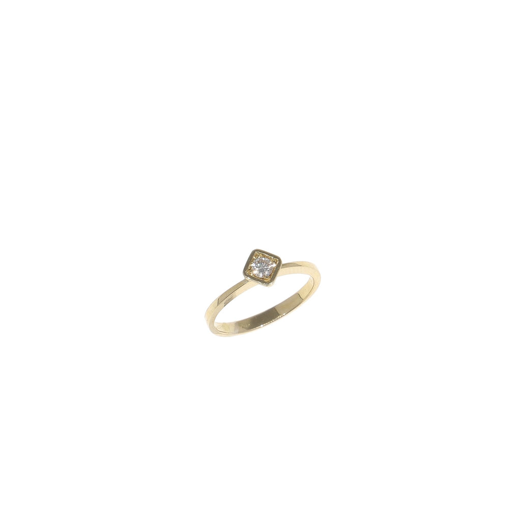 Anillo Oro Amarillo con Diamante, AN11818 - Joyería Rometsch