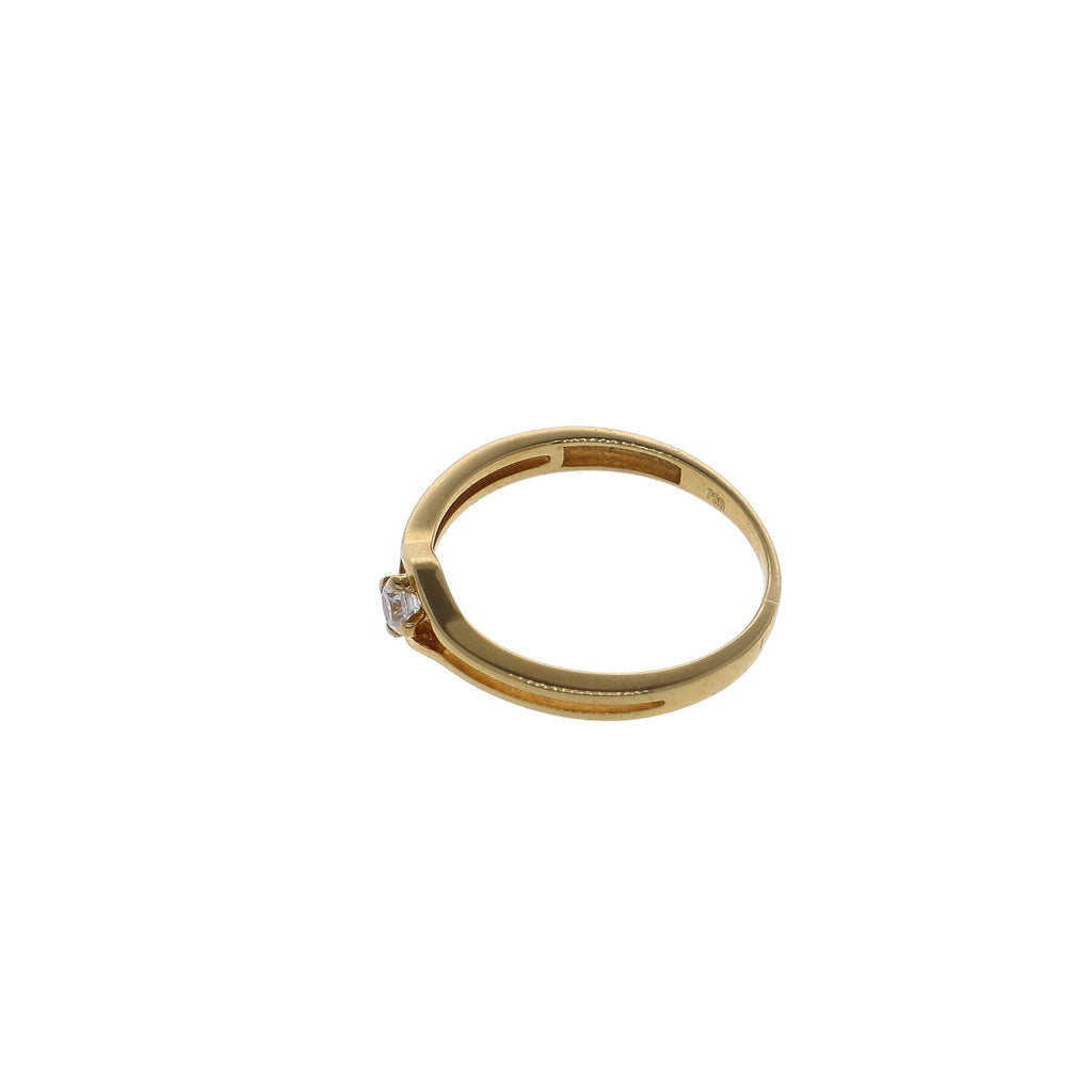 Anillo Oro Amarillo Doble con Circón Central AN11774 - Joyería Rometsch