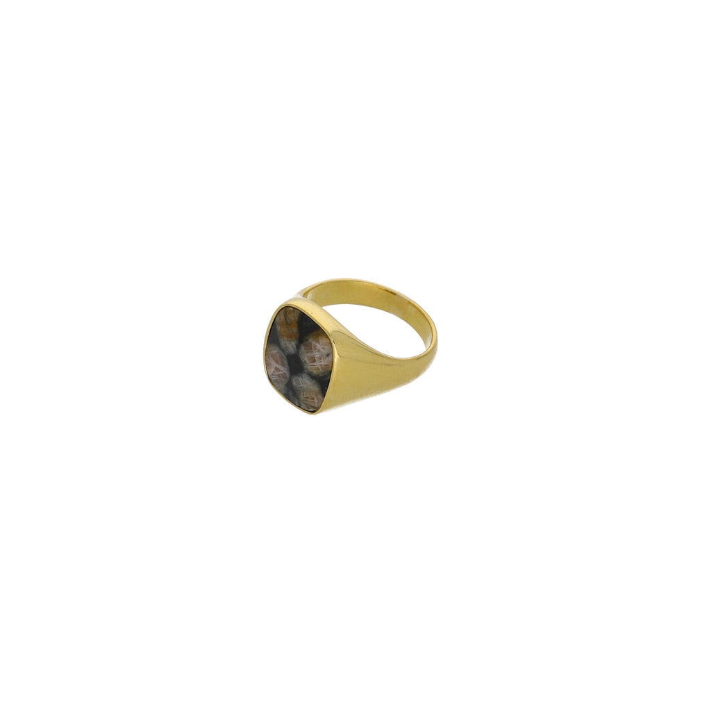 Anillo Oro Amarillo Piedra Cruz AN0412400 - Joyería Rometsch