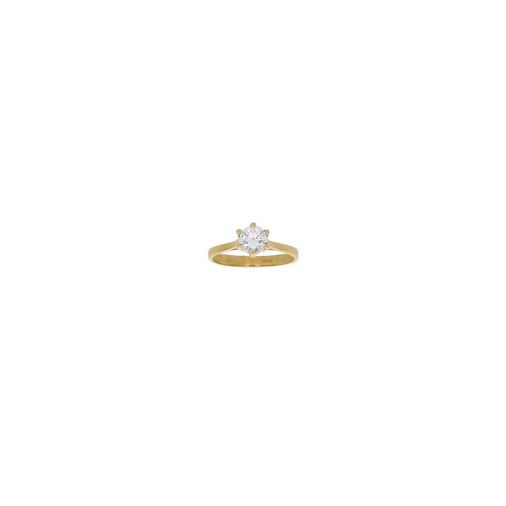 Anillo Oro Amarillo Solitario Circón AN12917 - Joyería Rometsch