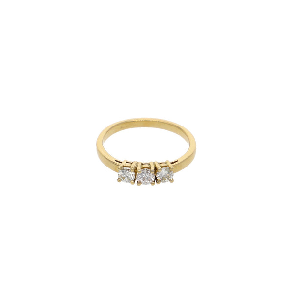 Anillo Oro Amarillo Tricillo Brillantes AN11635 - Joyería Rometsch