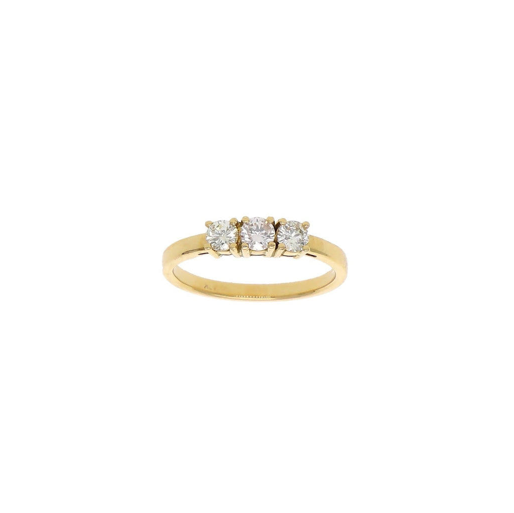 Anillo Oro Amarillo Tricillo Brillantes AN11635 - Joyería Rometsch