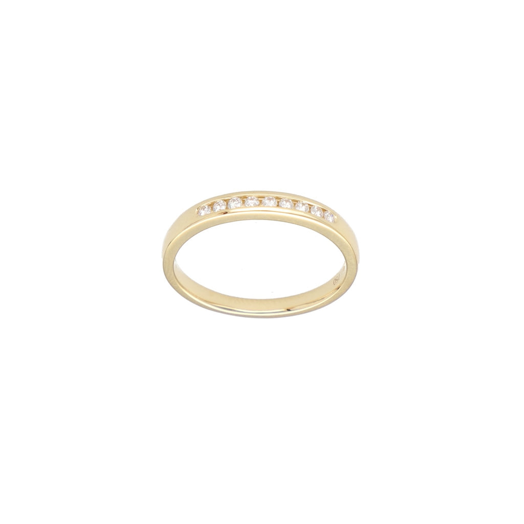 Anillo Oro Amarillo y Brillantes Medio Cintillo AN12705 - Joyería Rometsch