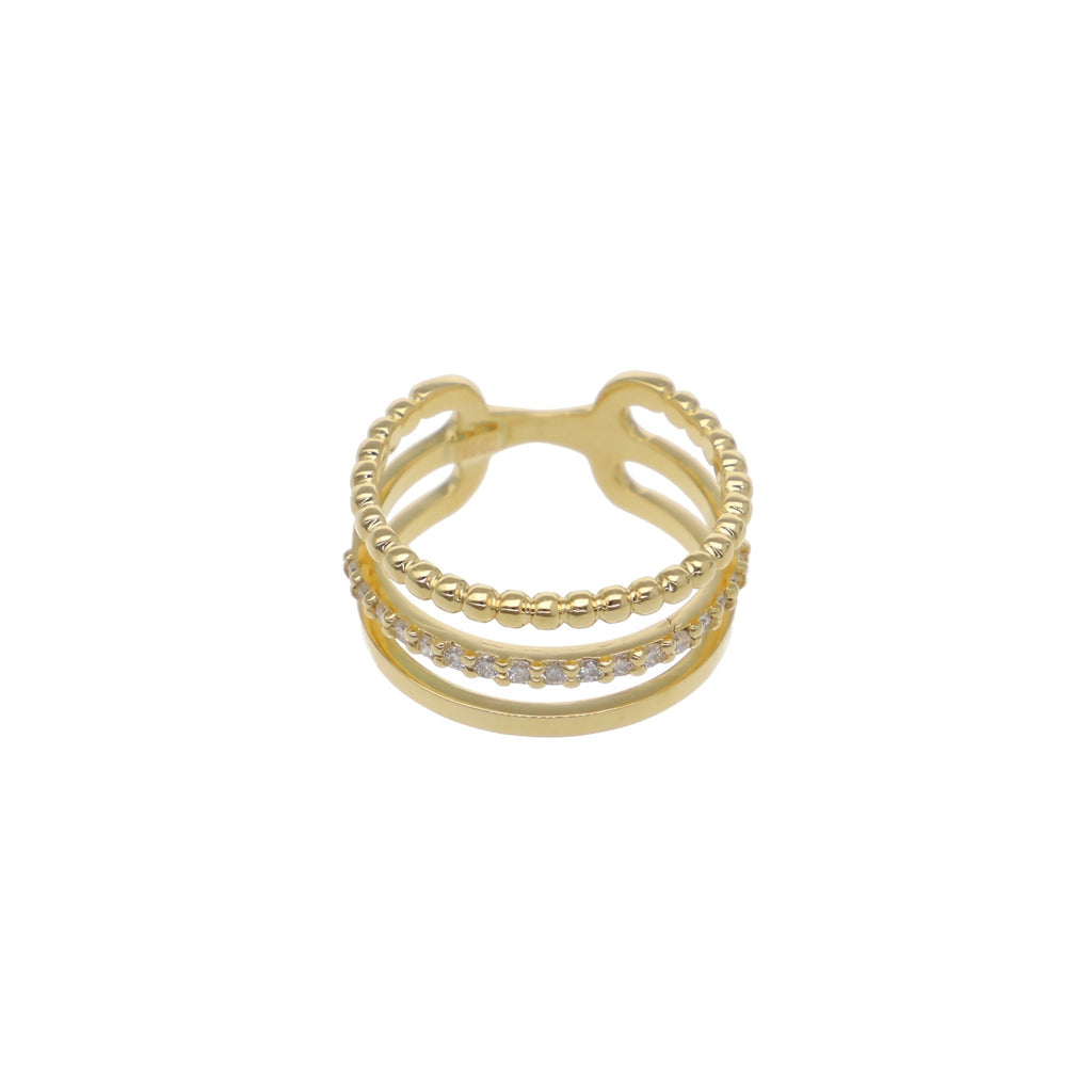 Anillo Oro Amarillo y Brillantes Triple AN12773 - Joyería Rometsch